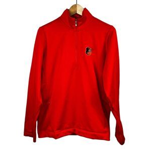 Baltimore Orioles Nike Golf Orange Quarter Zip Fleece Jacket Size XL